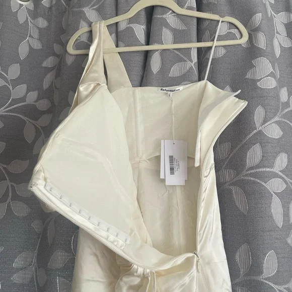 eisa silk dress reformation Reformation Eisa Silk Wedding Dress Ivory White Bridal NEW with tags